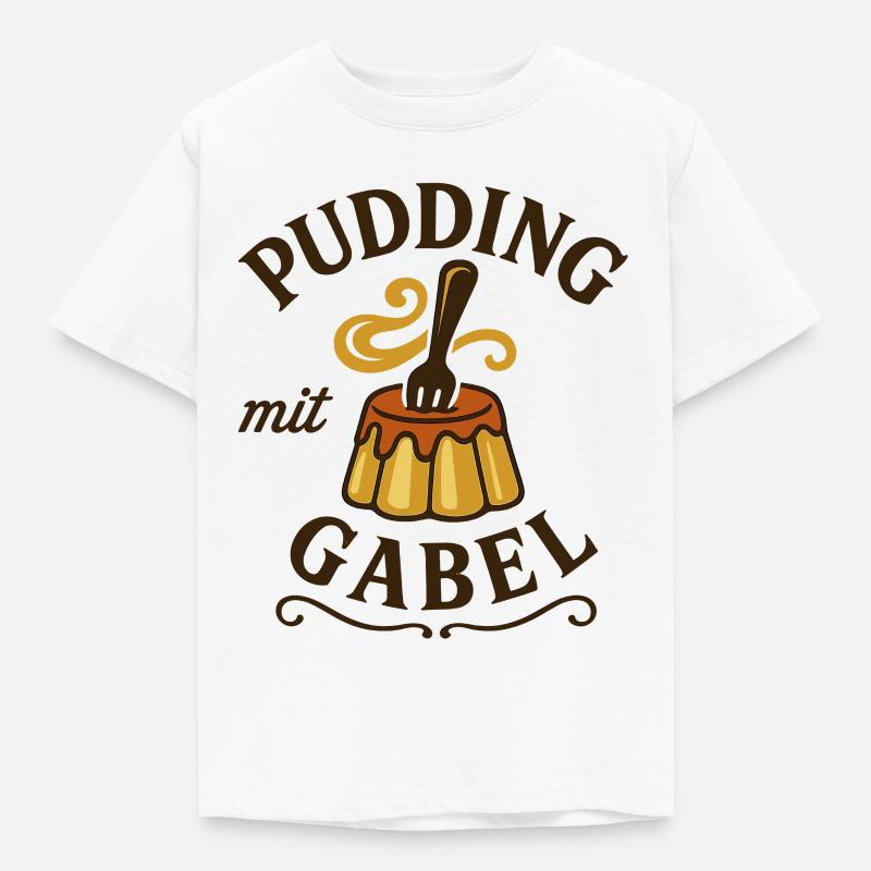 Pudding mit Gabel - Kinder T-Shirt - Weiß