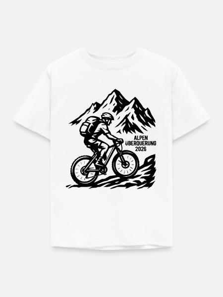 Alpenüberquerung 2026 - Fahrrad - Kinder T-Shirt - Weiß