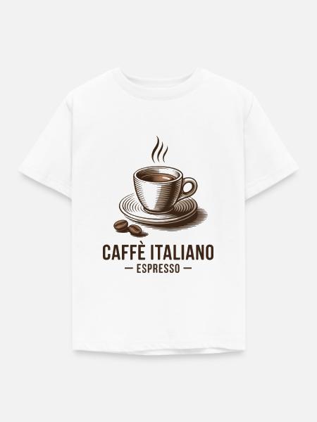 Caffè Italiano – Espresso - Kinder T-Shirt - Weiß