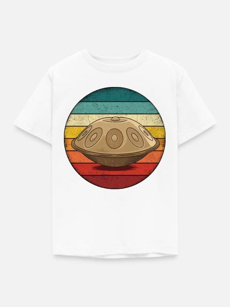 Retro Handpan Hang Drum - Kinder T-Shirt - Weiß