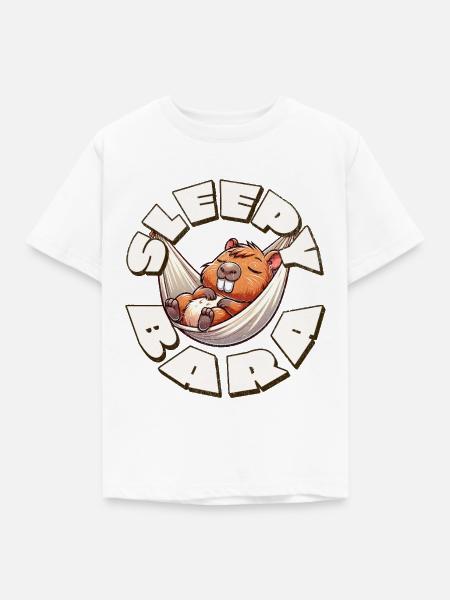 Capybara Sleepy Bara - Kinder T-Shirt - Weiß