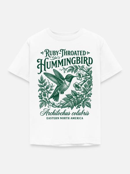 Rubinkehl-Kolibri - Kinder T-Shirt - Weiß
