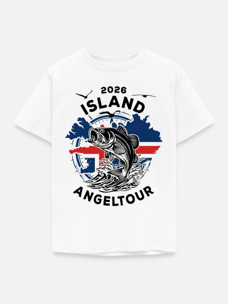 Island Angeltour 2026 Geschenk - Kinder T-Shirt - Weiß
