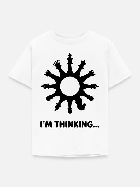 I'm Thinking Game of Chess - Kinder T-Shirt - Weiß