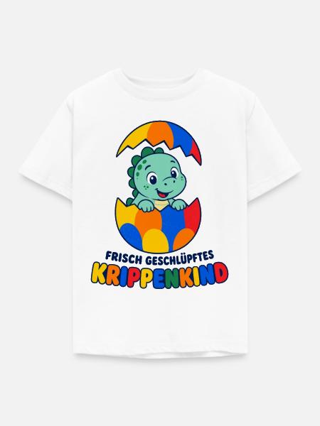 Bunter Dino im Ei Krippenkind - Kinder T-Shirt - Weiß