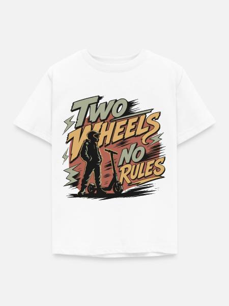 Zwei Räder Keine Regeln | Rollerfahrer - Kinder T-Shirt - Weiß