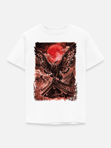 Mothman Ukiyo-e japanische Kryptid-Folklorekunst - Kinder T-Shirt - Weiß