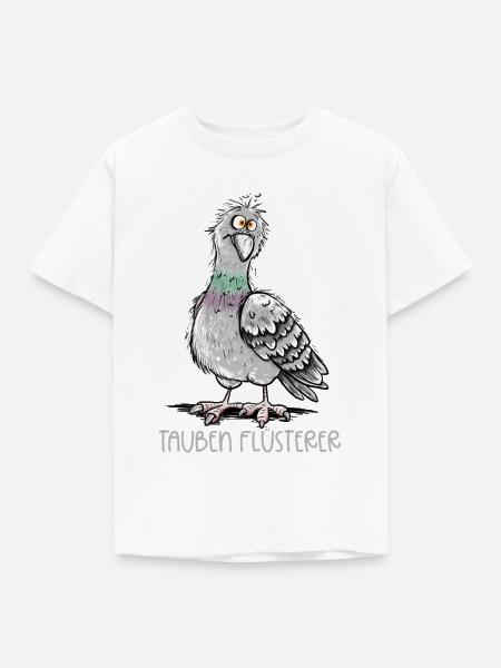 Taubenflüsterer Lustige Taube Stadttaube Brieftaub - Kinder T-Shirt - Weiß