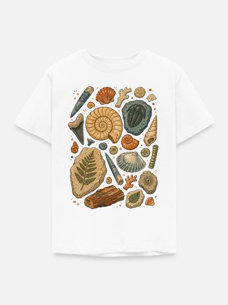 Fossilien | Paläontologie & Urzeit - Kinder T-Shirt - Weiß