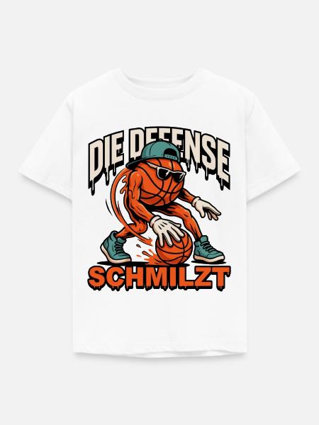 Die Defense Schmilzt Basketball - Kinder T-Shirt - Weiß