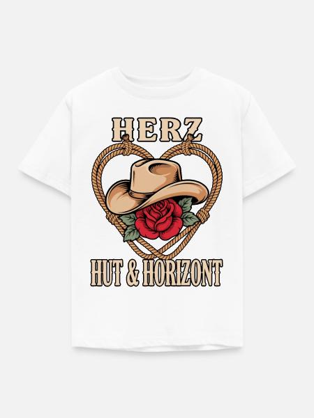 Herz Hut & Horizont - Kinder T-Shirt - Weiß