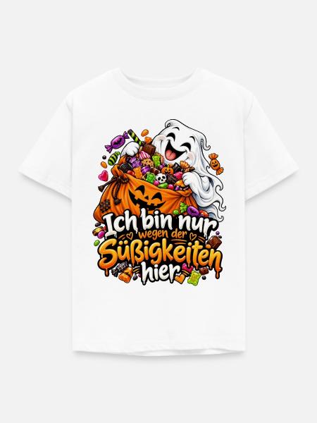 Halloween Süßigkeiten Geist Halloweenparty - Kinder T-Shirt - Weiß