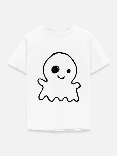 Niedlicher Halloween-Geist als Kinderkritzelei - Kinder T-Shirt - Weiß