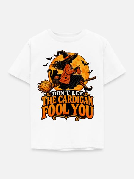 Besenhexe im Mondschein - Kinder T-Shirt - Weiß