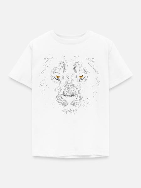 Dark Lion Face - Kinder T-Shirt - Weiß