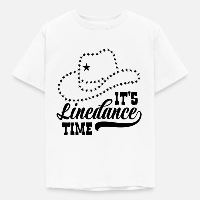 Linedance Linedancing Country Fan - Geschenk - Kinder T-Shirt - Weiß