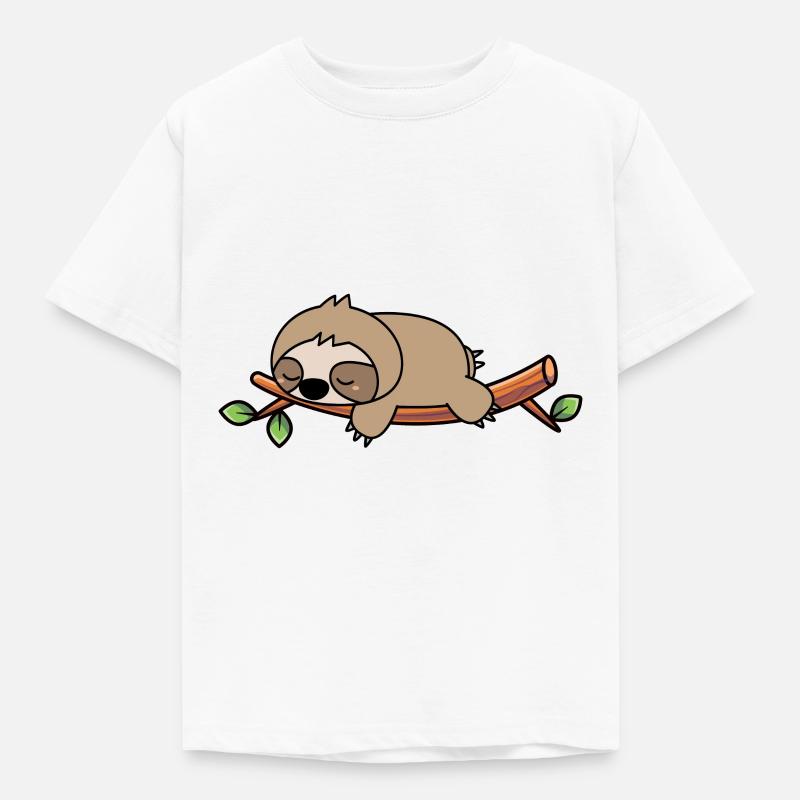 sleeping sloth - Kids' T-Shirt - white