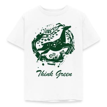 Nature Conservation Think Green - Kids' T-Shirt - white - Front - AI Model Kid Male (0cm)