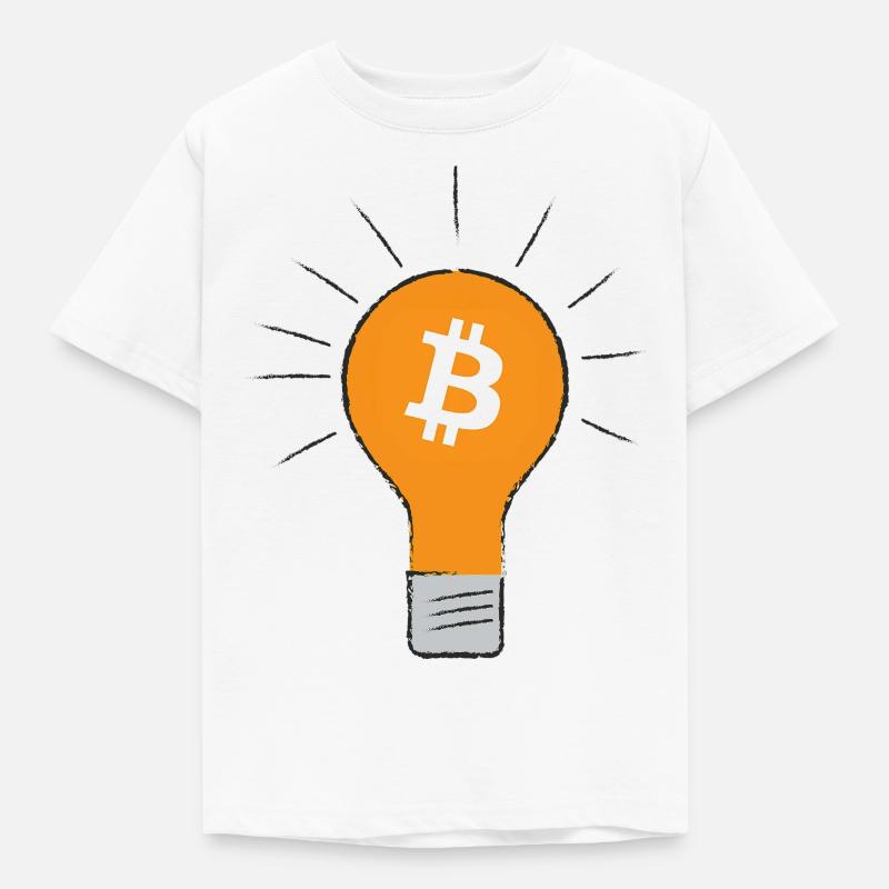 Bitcoin light bulb idea - Kids' T-Shirt - white