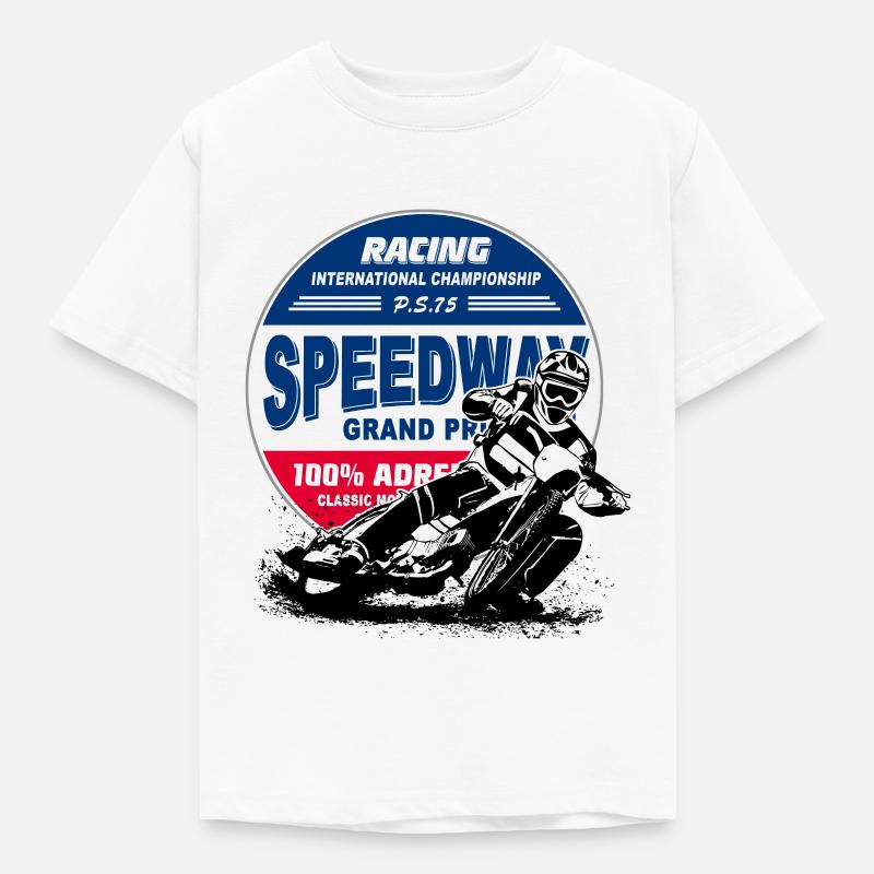 Speedway - Motorcycle Speedway - Kinder T-Shirt - Weiß