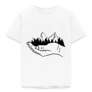 Wald Berge Wandern Fahrrad Natur - Kinder T-Shirt - Weiß - Vorne - AI Model Kid Male (0cm)