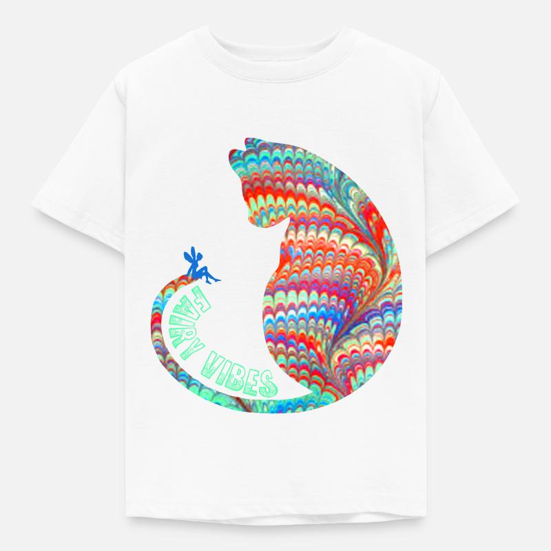 katze mit fee e 72 - Kinder T-Shirt - Weiß