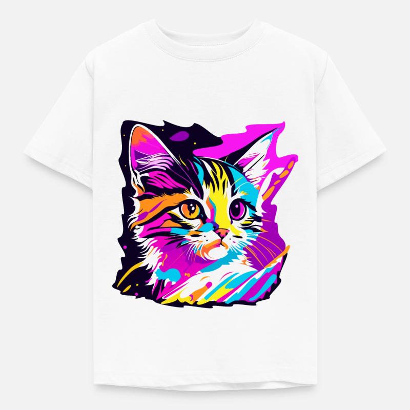 colored kitten, cat - Kids' T-Shirt - white