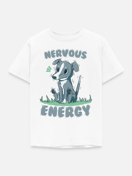 Nervöse Energie Windhund - Kinder T-Shirt - Weiß