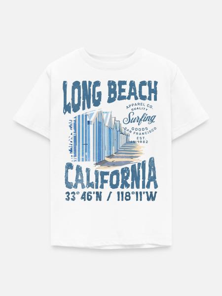 Long Beach Surfen 3 - Kinder T-Shirt - Weiß