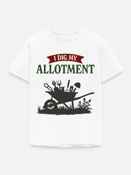 Ich grabe meinen Schrebergarten - Kinder T-Shirt - Weiß