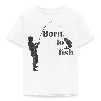 Angeln, Angel, Fischen, Fische, Barsch, Angelhaken - Kinder T-Shirt - Weiß - Vorne - AI Model Kid Male (0cm)