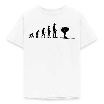 Evolution Biathlon-Athlet - Kinder T-Shirt - Weiß - Vorne - AI Model Kid Male (0cm)