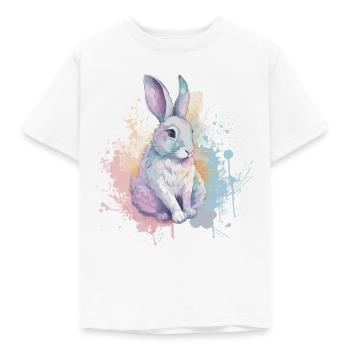 Rabbit Bunny Splash Aquarell - Kinder T-Shirt - Weiß - Vorne - AI Model Kid Male (0cm)