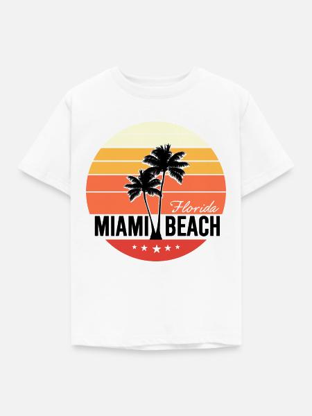 Miami Beach - Kinder T-Shirt - Weiß