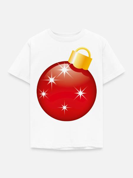 Smiley Christmas bauble - Kinder T-Shirt - Weiß