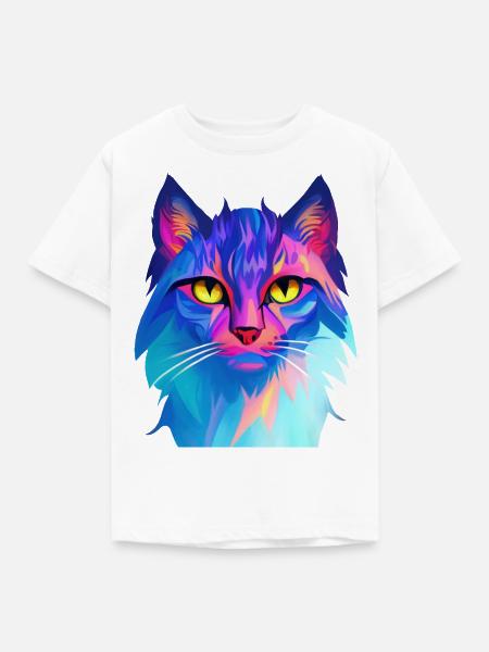 Katze Bunt - Kinder T-Shirt - Weiß