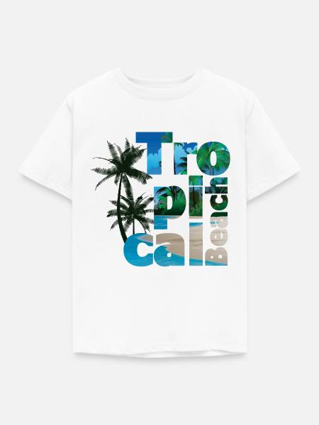 Tropical Beach - Kinder T-Shirt - Weiß