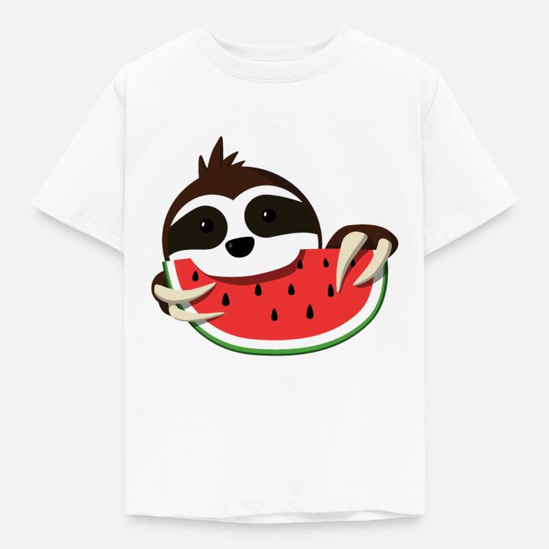 Faultier Melone - Kinder T-Shirt - Weiß