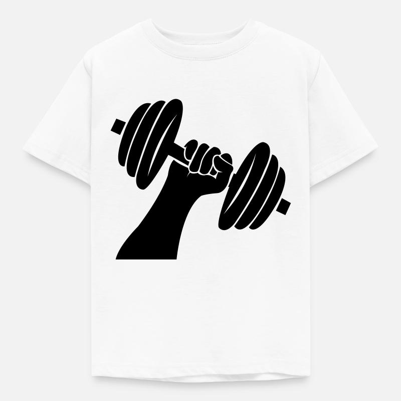 Dumbbell Weights - Kids' T-Shirt - white