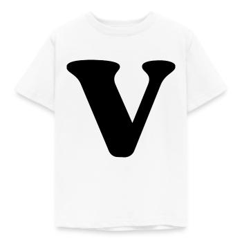 Lettre v - T-shirt Enfant - blanc - Devant - AI Model Kid Male (0cm)
