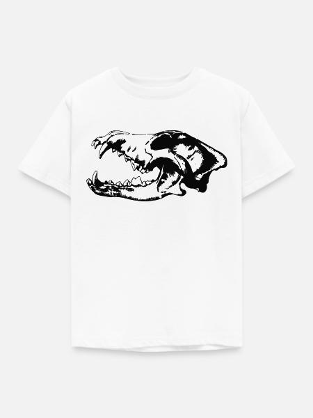 Wolf Schädel - Kinder T-Shirt - Weiß