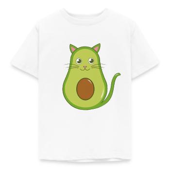 Avocado Katzen Avocato Veganerin Vegetarierin - Kinder T-Shirt - Weiß - Vorne - AI Model Kid Male (0cm)
