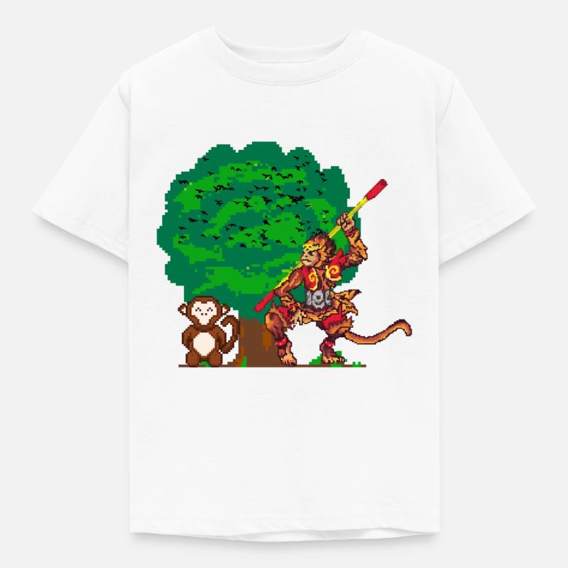 Wukong der Affe - Kinder T-Shirt - Weiß