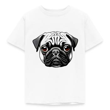 Pug Design Graphic Print Motif - Kids' T-Shirt - white - Front - AI Model Kid Male (0cm)