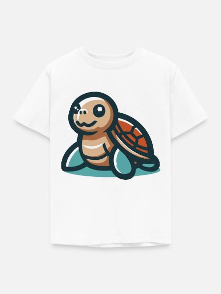 Lächelnde Schildkröte - Kinder T-Shirt - Weiß