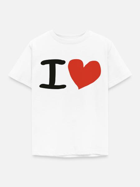 I Love - Kinder T-Shirt - Weiß