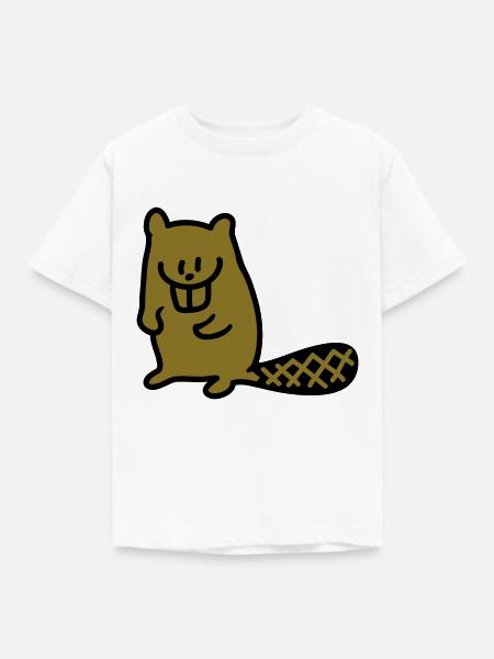 Biber - Kinder T-Shirt - Weiß