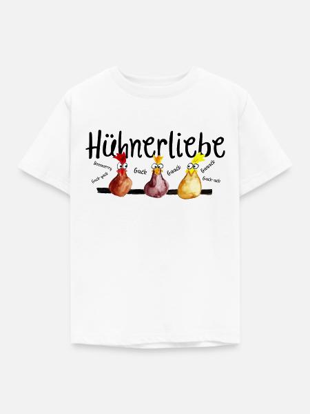Hühnerliebe - Kinder T-Shirt - Weiß