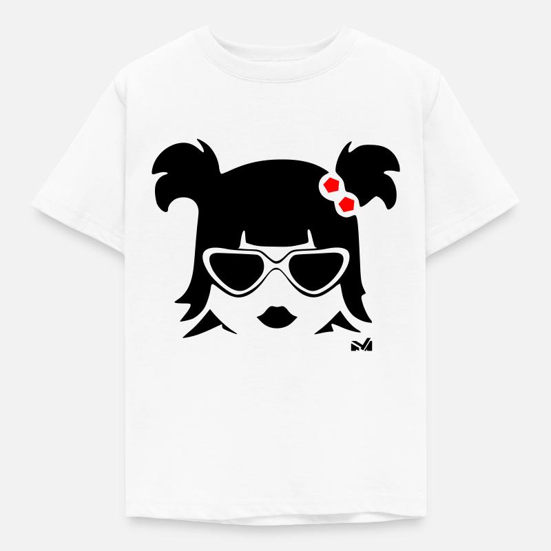 Mädchen Silhouette - Kinder T-Shirt - Weiß
