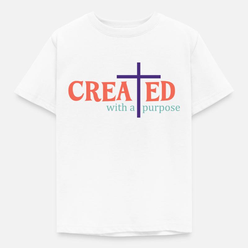 created with a purpose - Kids' T-Shirt - white